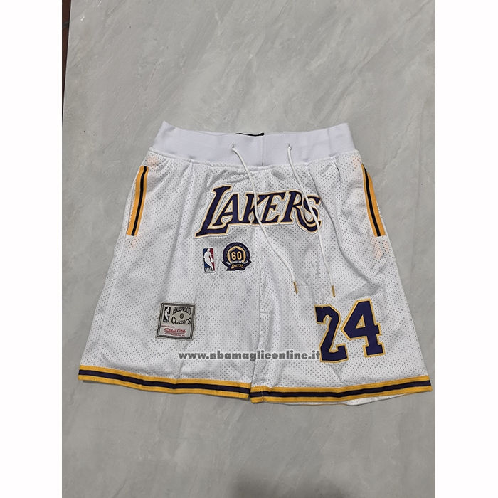 Pantaloncini Los Angeles Lakers Mitchell & Ness Hardwood Classics Bianco